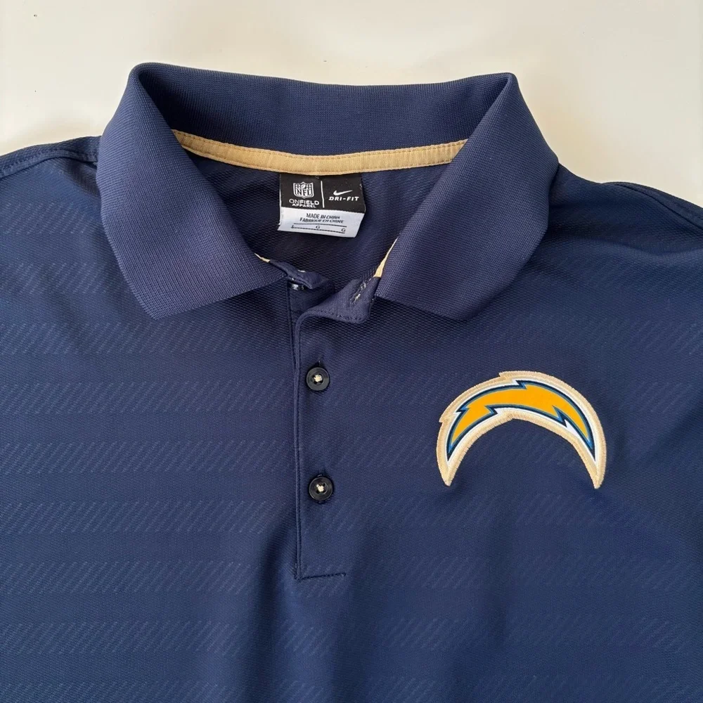 Nike Dri-Fit NFL Navy Blue LA Chargers Los Angeles Chargers Polo Size Large